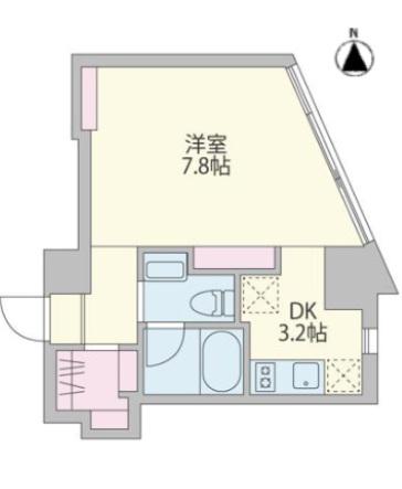 KUKAI TERRACE恵比寿(1K/3階)の間取り写真