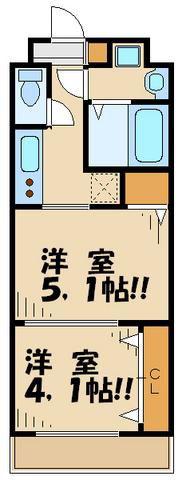 ルクレ代田橋(2K/6階)の間取り写真