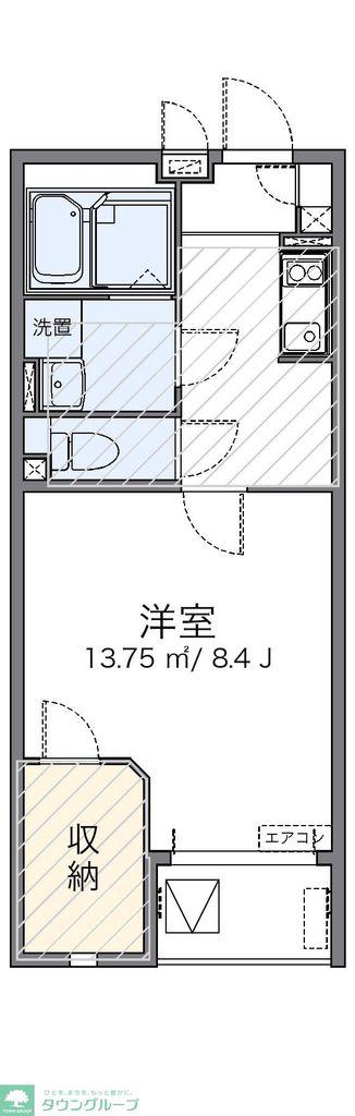 レオネクストアーバンブルー(1K/3階)の間取り写真