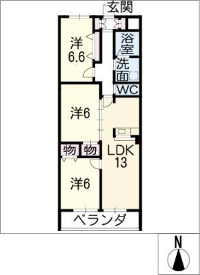 グランシャリオ(3LDK/3階)の間取り写真