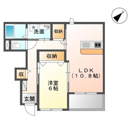 ソレサピノ(1LDK/1階)の間取り写真