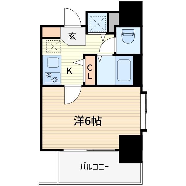 アクシーズタワー川口幸町II(1K/10階)の間取り写真