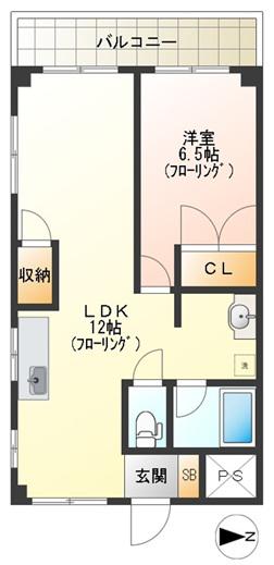 ソレーユ(1LDK/3階)の間取り写真