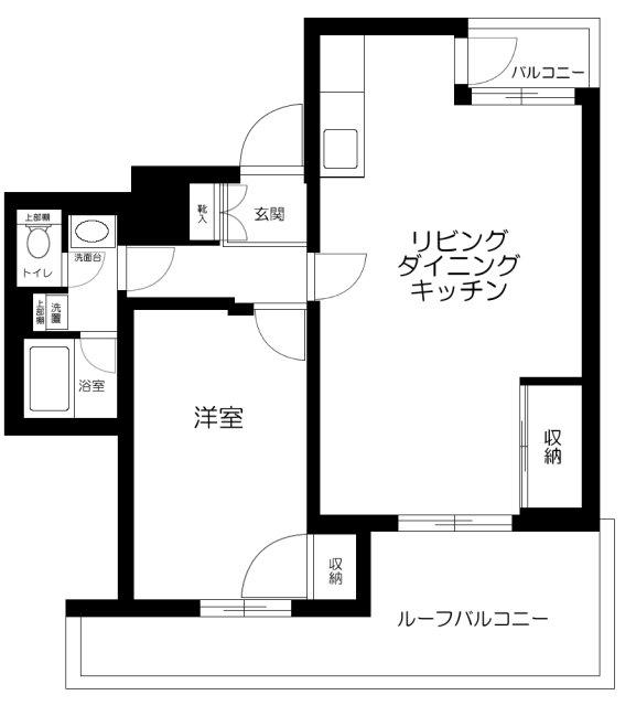 サンパレス(1LDK/4階)の間取り写真