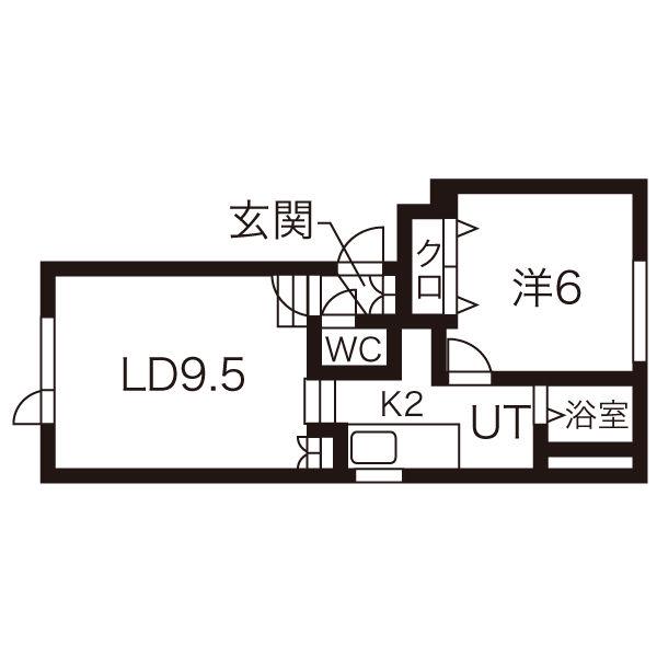 イムーブル(1LDK/1階)の間取り写真
