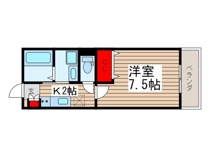 LARIANESI(1K/1階)の間取り写真