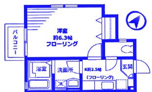 アンジェリーク上永谷(1K/1階)の間取り写真