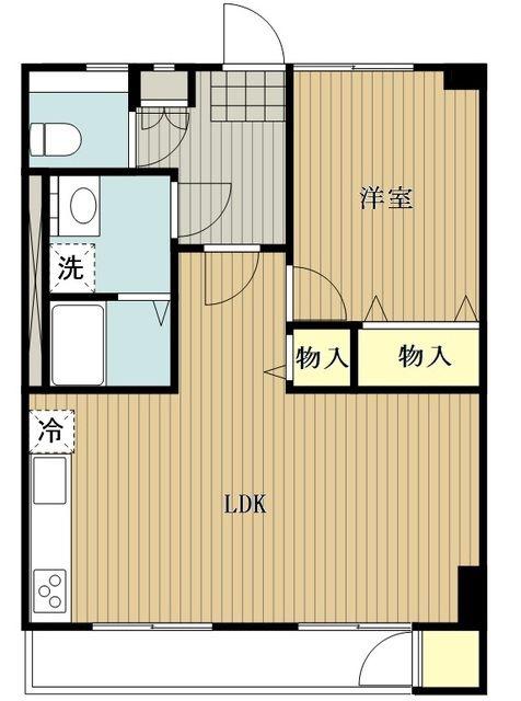 氷川台コート(1LDK/1階)の間取り写真