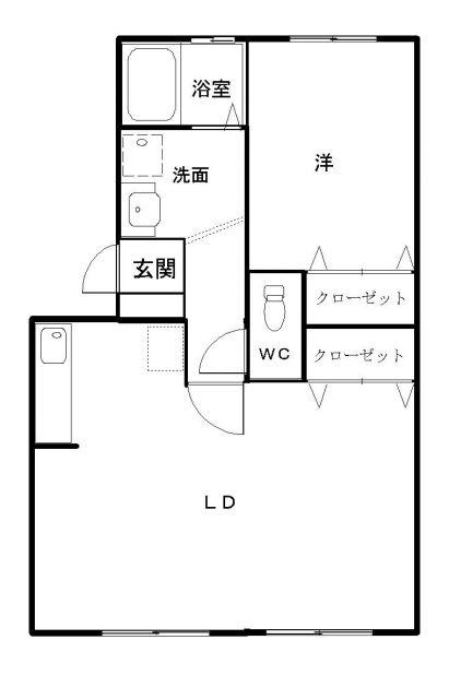 ラフォーレ(1LDK/1階)の間取り写真