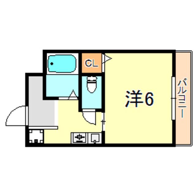 サルーテ(1K/1階)の間取り写真