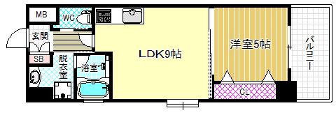 グランエイト中津(1LDK/8階)の間取り写真