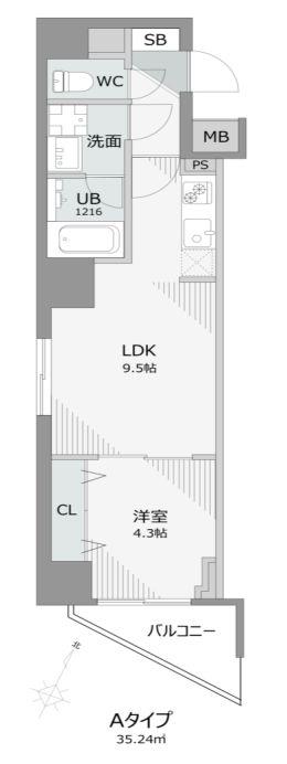イル レガーメ DH(1LDK/3階)の間取り写真