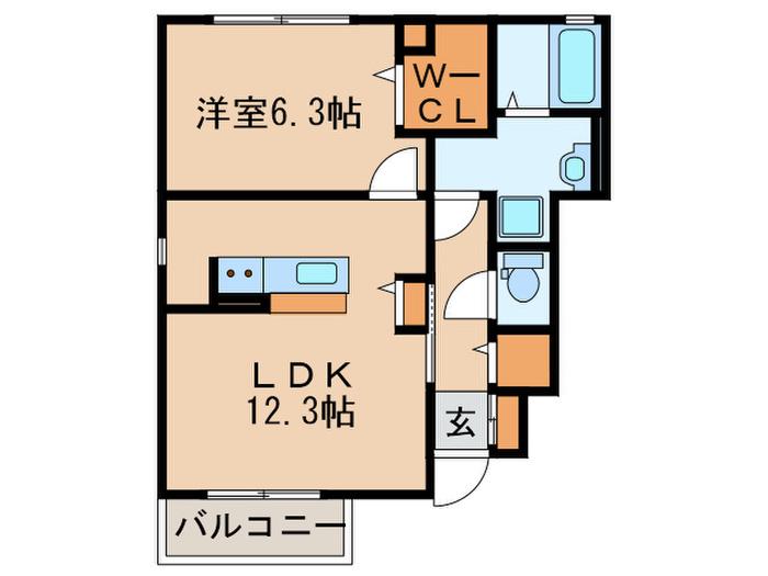 プルミエール砧2丁目(1LDK/1階)の間取り写真