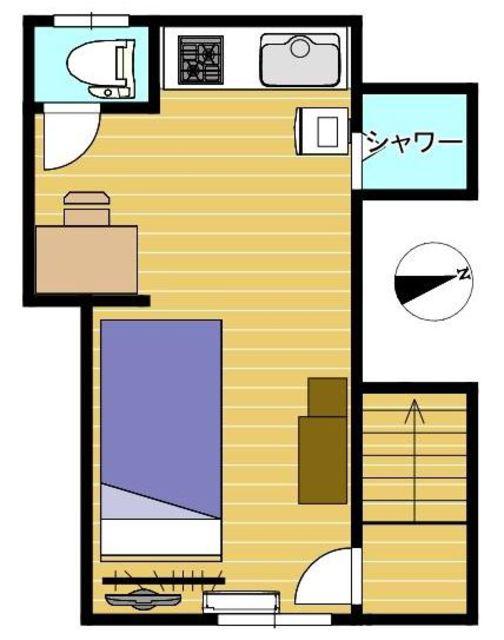 日欧アパートメント(ワンルーム/2階)の間取り写真