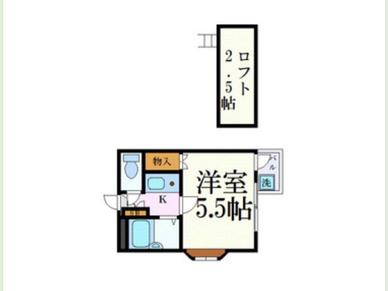 ヴェルメゾン船橋(1K/2階)の間取り写真