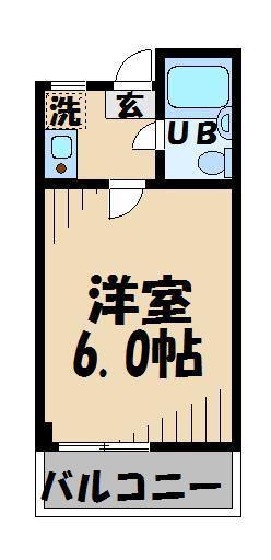シャンテコーポ(1K/2階)の間取り写真