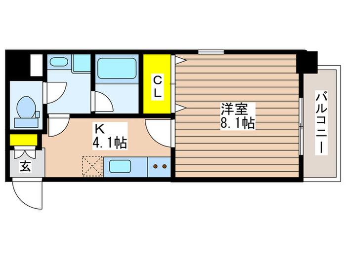 PLATINUM COURT(1K/9階)の間取り写真