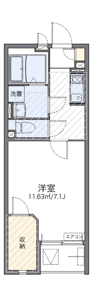 レオネクストシャイン宮内(1K/2階)の間取り写真