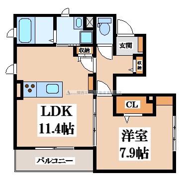 サンルイス高井田(1LDK/1階)の間取り写真
