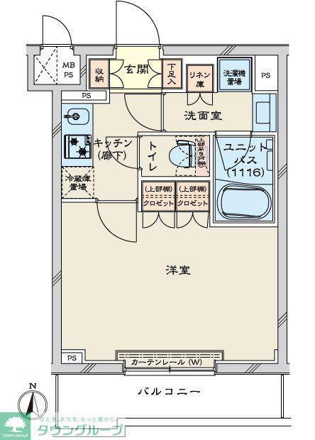 ルーブル川崎鷺沼(1K/3階)の間取り写真