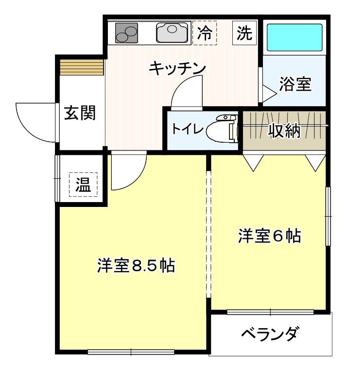 GIOVANEジョーヴァネ(2K/2階)の間取り写真