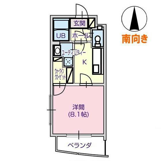 ヴィオラ北千里(1K/1階)の間取り写真