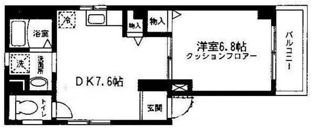 エクレール(1DK/1階)の間取り写真