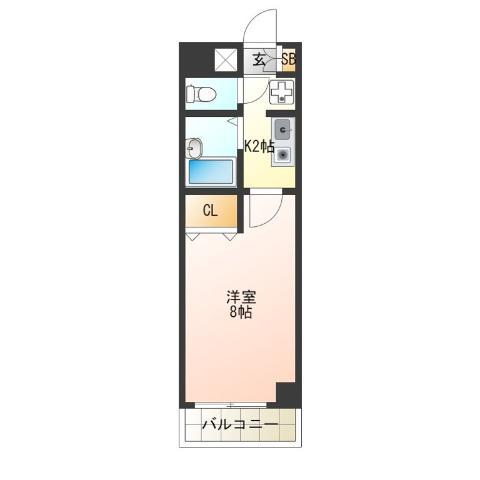 ルミエール花園(1K/2階)の間取り写真
