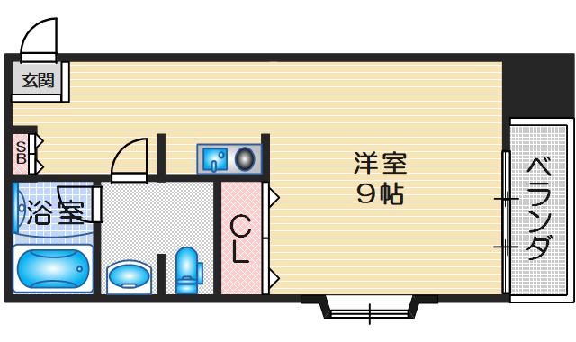コトブキサンハイツ(ワンルーム/1階)の間取り写真