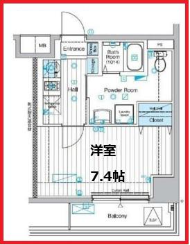 マキシヴアライブ堀切菖蒲園(1K/2階)の間取り写真