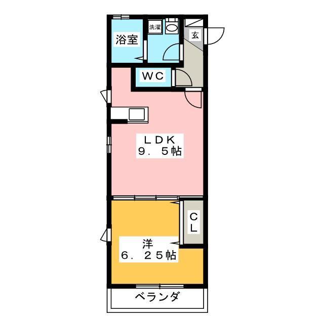 カリーサビラー(1LDK/1階)の間取り写真