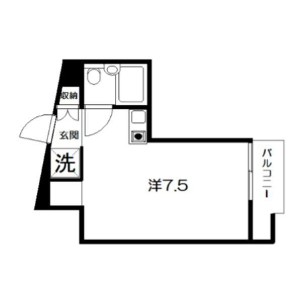コアクレスト阿佐ヶ谷(ワンルーム/4階)の間取り写真