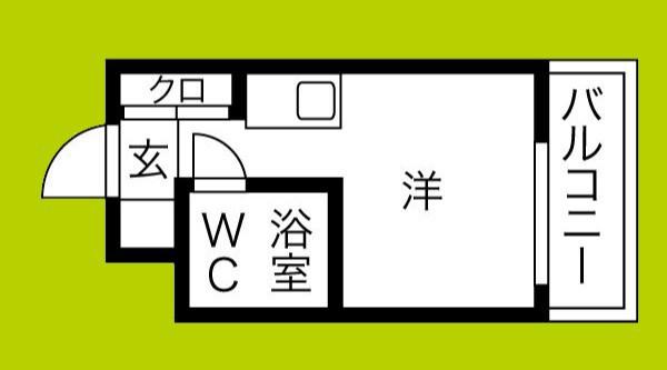 ソシオリバーハイツ(ワンルーム/7階)の間取り写真