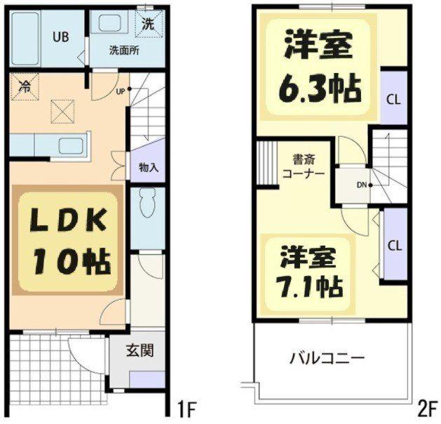 SKY BLUE(2LDK/1階)の間取り写真