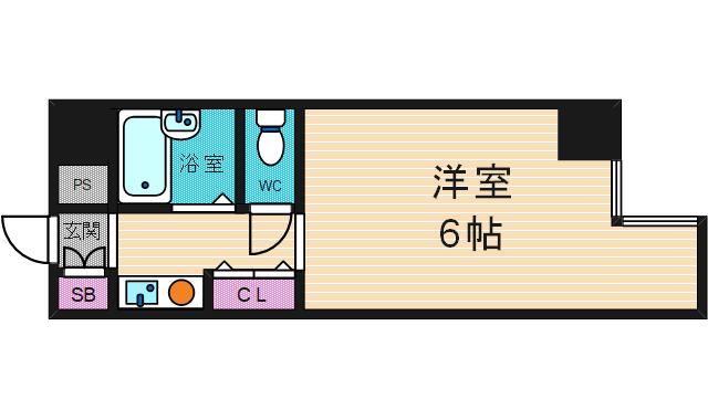ノアーズアーク桃谷21(ワンルーム/4階)の間取り写真