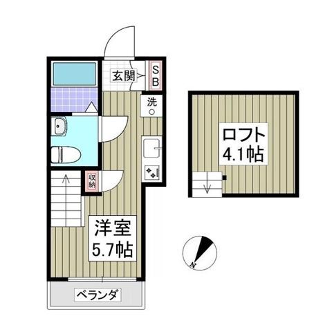 シエロ日吉本町(ワンルーム/2階)の間取り写真