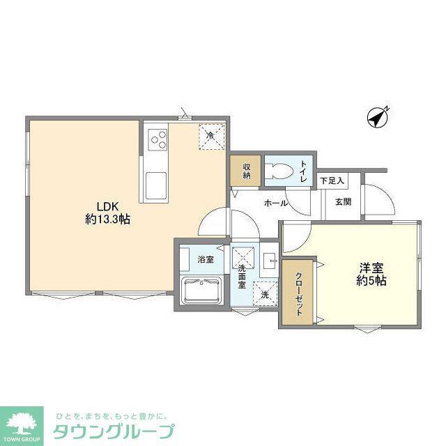 NOAH東池袋(1LDK/1階)の間取り写真