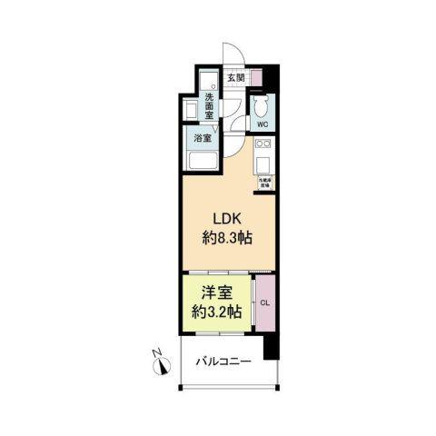 ウェンディ光町(1LDK/2階)の間取り写真