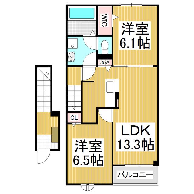 プロセピナ(2LDK/2階)の間取り写真