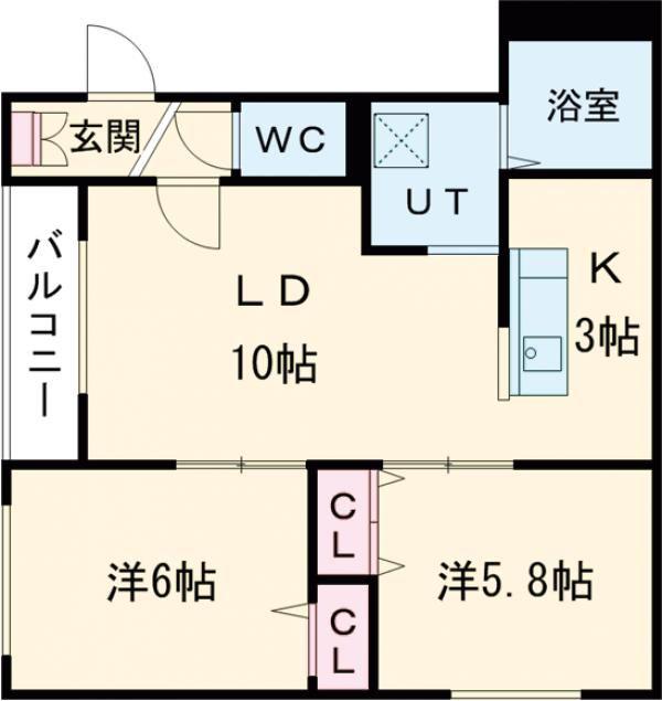 COLLINGS YAYOI(2LDK/4階)の間取り写真