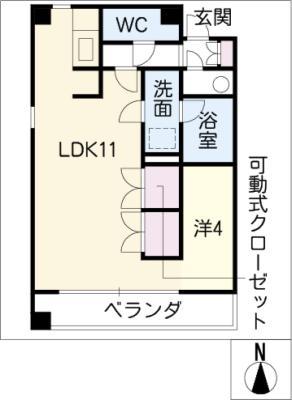 プレミア葵(1LDK/7階)の間取り写真