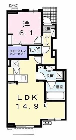 アーバン クレスト 奏(1LDK/1階)の間取り写真