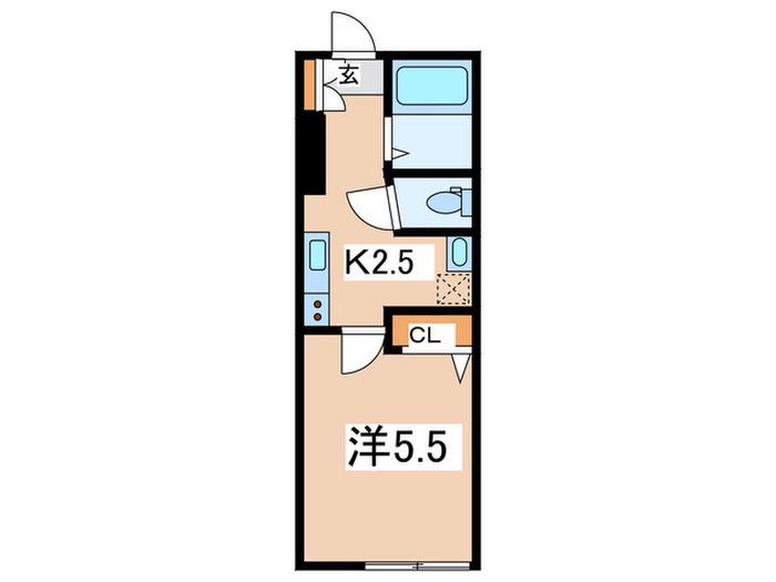 ベイルーム湘南台(1K/1階)の間取り写真