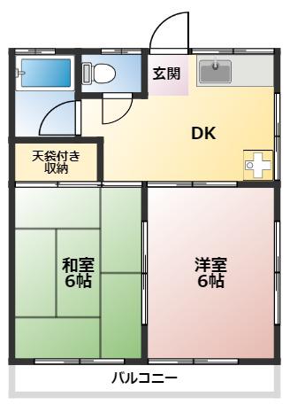ステラ西習志野(2DK/2階)の間取り写真