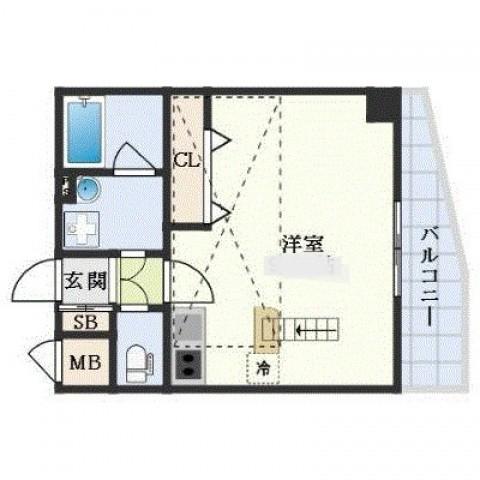 XSELL YAGA(1K/5階)の間取り写真
