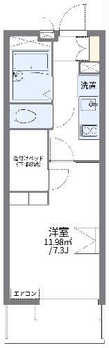 レオパレス大宮公園(1K/1階)の間取り写真
