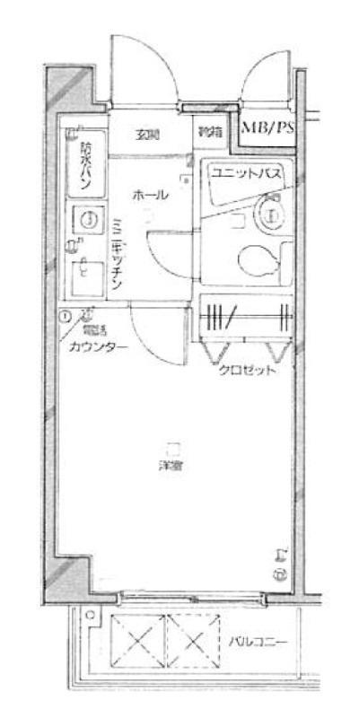ベルメゾン川崎 2(1K/2階)の間取り写真