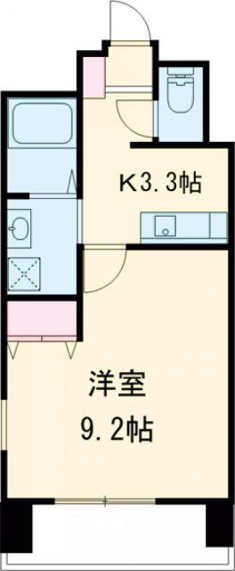 クロノス43水前寺(1K/8階)の間取り写真