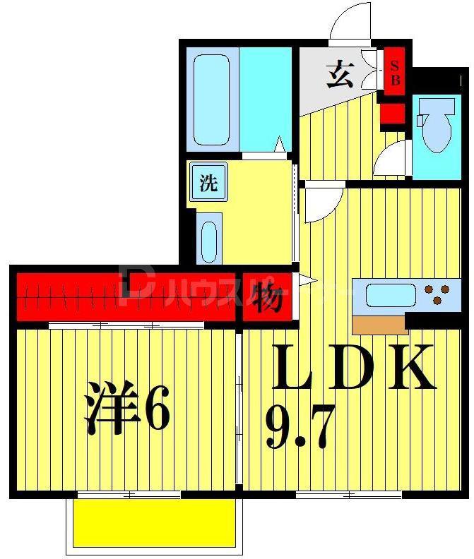 モアニおおたか(1LDK/2階)の間取り写真