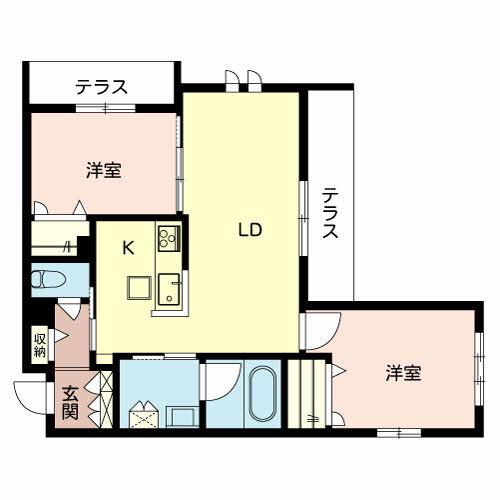 クレールコート(2LDK/1階)の間取り写真